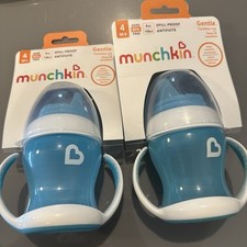 Munchkin Gentle Transition Trainer Cup 4oz. Aqua Blue NEW Lot of 2
