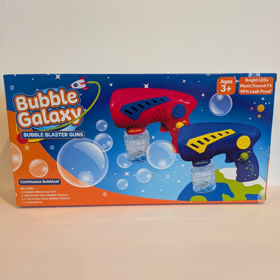 Bubble Galaxy Bubble Blaster Gun Set , Light Up Music/Sound FX Ages 3+