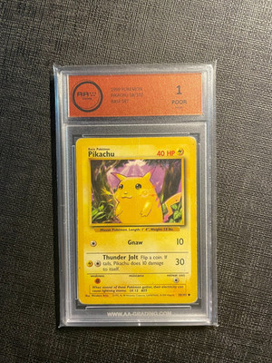 Pikachu 58/102 Base Set AA-Grading 1 Poor