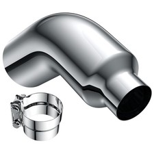 Diesel Exhaust Chrome Turndown Elbow Tip 4-5 4-6 5-6 Inlet Outlet 23 Long