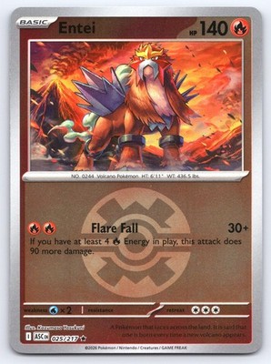 Entei (Quick Ball) 025/217 Rare Ascended Heroes Pokemon Reverse Holo Near Mint