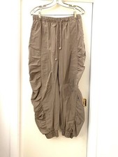 Free People Movement, Ruched Joggers, Parachute Pants, Tan, Size Large  