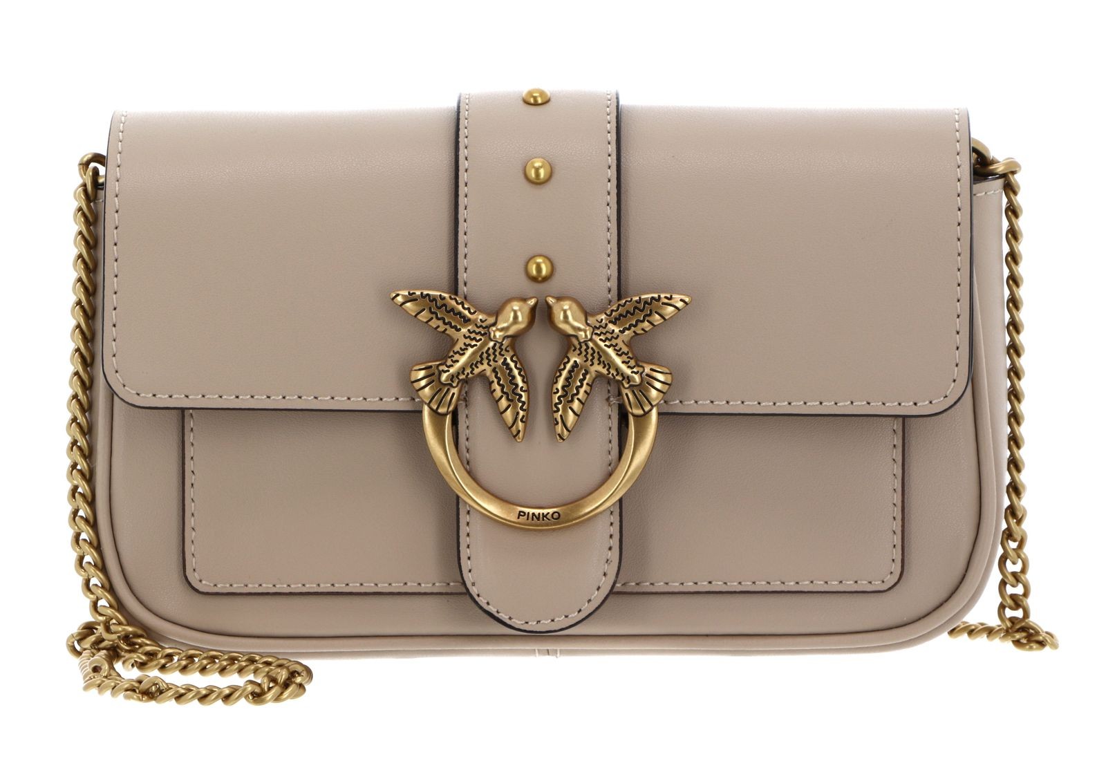PINKO Love One Pocket C Beige - Smoke Grey - Antique Gold