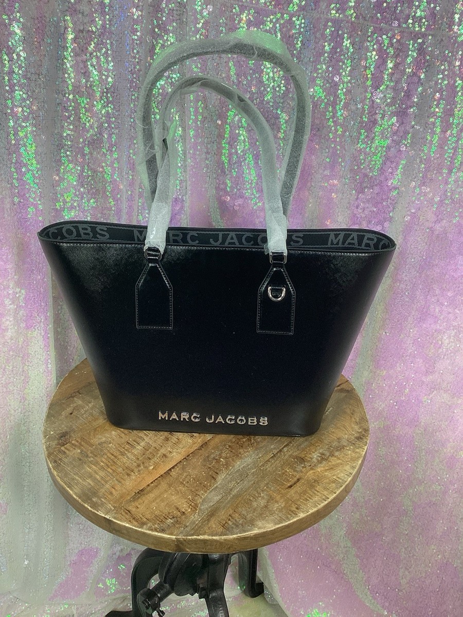 Marc Jacobs Trademarc Black Faux Leather Large Tote AUTHENTIC NWT
