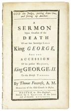 Thomas Foxcroft; God the Judge: Sermon Upon..Death of King George; First Ed 1727