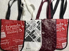 Lululemon Reusable Plastic Shopping Bags Lot of 4 Assorted Colors