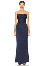 Nookie Emelie Strapless Gown in Navy Blue Formal Party S NWT $329