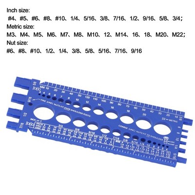 Nut Bolt Thread Gauge Checker M3 To M22 And 4 To 3/4 Imperial Sizes Bolt
