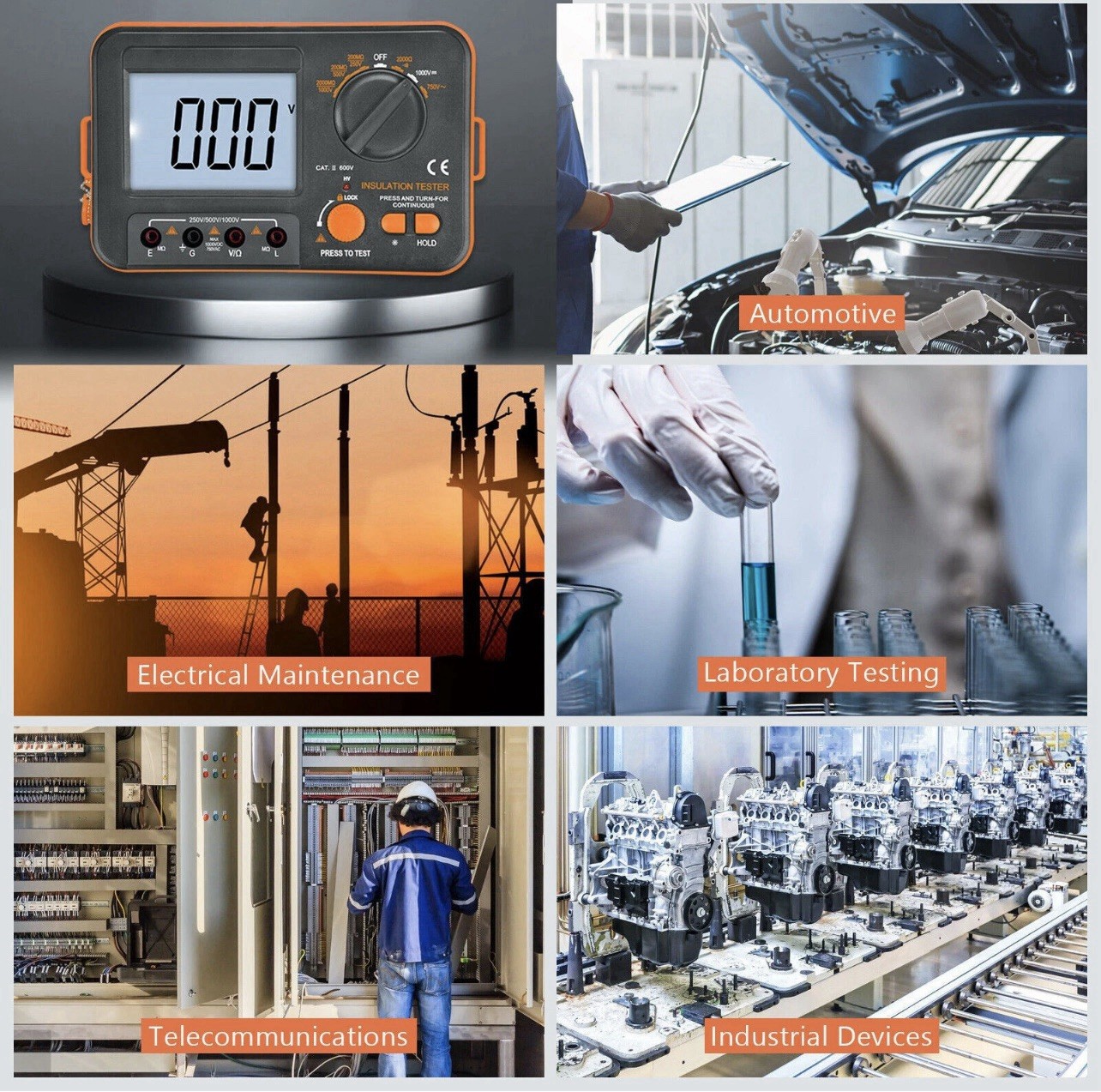 Digital Insulation Resistance Meter VC60B+  Megohmmeter Resistance Tester (NEW)