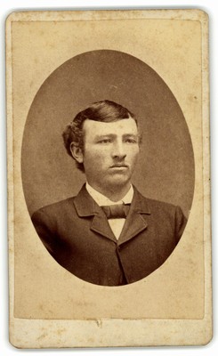Antique CDV Circa 1880s C. Will Fisher Handsome Man Harlan Iowa