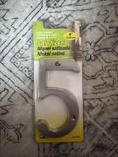New HY-KO-House Number-Satin Nickel- 4  inches Tall Number 5 