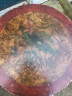 Vintage Double Sided Chinese Drum, Decorated/Painted, Old Tacks, Hide, Signed — photo 10