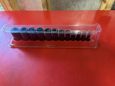 #ad #ad New SNAP ON TOOLS 12 pc 3 8 Dr 6pt SAE Deep Impact Socket Set 212SIMFYA 5 16quot; 1quot; $289.00