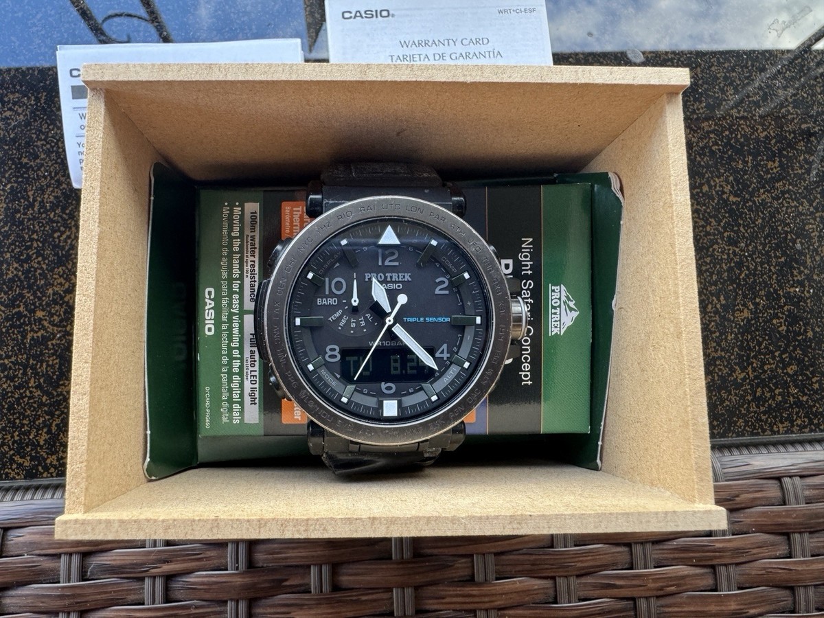 Casio Pro Trek PRG-650 Night Safari Triple Sensor Solar Watch w