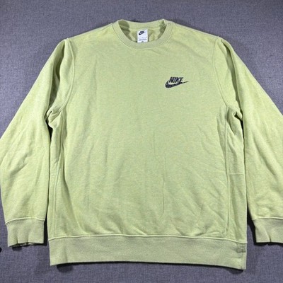 Nike Sweatshirt Mens Large Lime Green Move To Zero Grind Logo DD7045-736