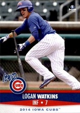 2014 Iowa Cubs Brandt #35 Logan Watkins Wichita Kansas KS Baseball Card