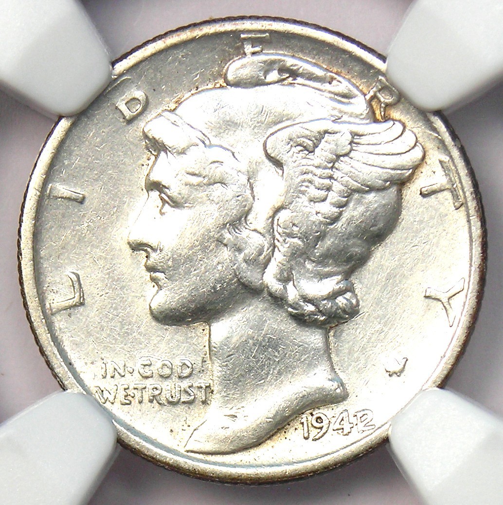 1942/1 Mercury Dime 10C - Certified NGC AU Details - Rare Overdate Variety Coin