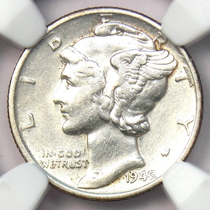 1942/1 Mercury Dime 10C - Certified NGC AU Details - Rare Overdate Variety Coin