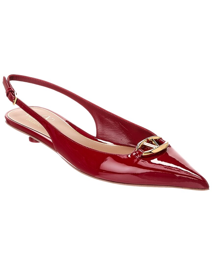 Valentino Vlogo Patent Slingback Flat Womens Red 365 96590₽