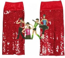 Lot of 5 Anything Goes RED LEG WARMERS Child Large Dance Costume Solid Sequin