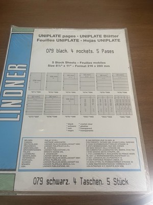 LINDNER 079 Uniplate - Black - 5 Pages- 4 Pockets Per  Page