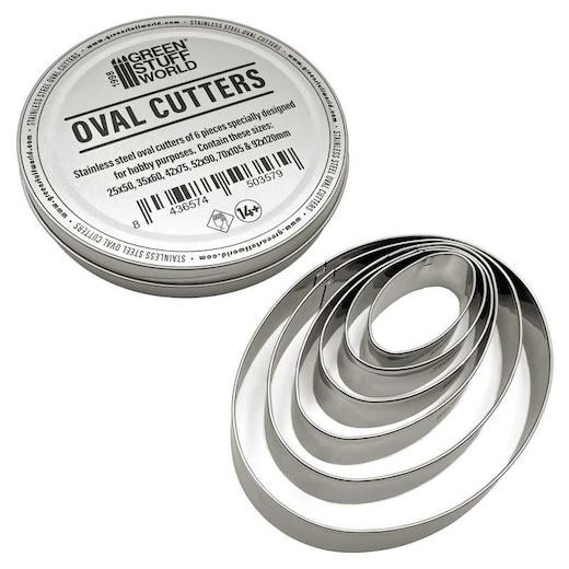 Green Stuff World Clay Cutters for Bases - Ovals 6pcs