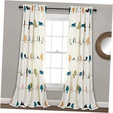 Rowley Birds Light Filtering Window Curtain Panels, 52"W x 84"L Pack of 2