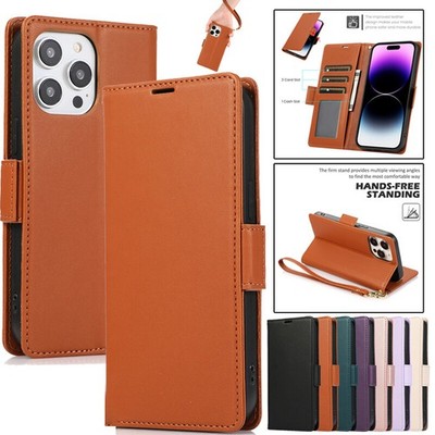 For iPhone 16 15 14 13 12 11 Pro Max 8 Plus Wallet Case Leather Shockproof Cover