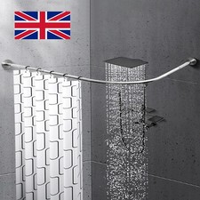 L-Shape Shower Rail Rods Curtain Rod Wall Mounted Curved Bath Pole for Bathroom