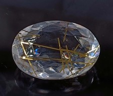 IGL Certified 62.55 Ct Natural Golden Rutilated Quartz Oval Cut 32x14mm Gem 5AOR