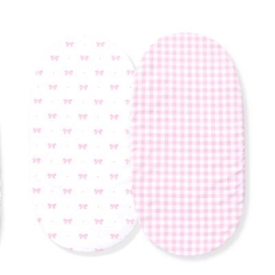 Reine Baumwolle Moseskorb/Kinderwagen Bettwäsche Baby Spannbettlaken 2er Pack.
