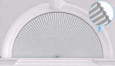 Myshade Arch Window Shades Half Circle Blackout Cellular 1-PACK, White 