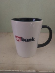 US Bank advertising ceramic coffee mug/cup
