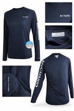 Columbia PFG Long Sleeve Shirt Small Navy Omni-Shade UPF 50 Fishing