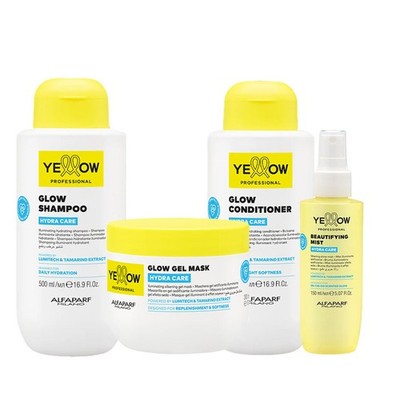 Alfaparf Yellow Kit Hydra Care Glow Sh 500 + mask 300 + Zustand 500ml + Mist