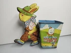 Vintage J. Chein Tin Litho Walking Rabbit Pull Toy w/ Nursery Rhyme Tin