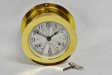 Seth Thomas Brass Ship Bell Maritime Clock Corsair W E537-000 w/Key