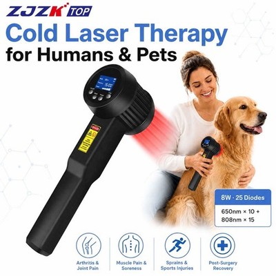 8W Cold Laser Therapy 650nm 808nm for Dogs Cats IVDD Arthritis Hip Joint Pain