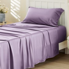 Bedsure Cooling Sheets Twin, Bamboo Rayon, Breathable, Silky Soft, Deep Pocket,