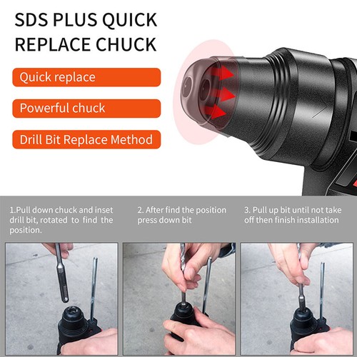 18V Cordless Brushless 8Pcs Combo Kit Drill Angle Grinder Wrench Hammer Tool Set - Picture 5 of 24