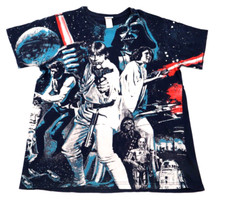 Official Star Wars Movie T shirt Blue Medium Y2K Collectible Lucas Film