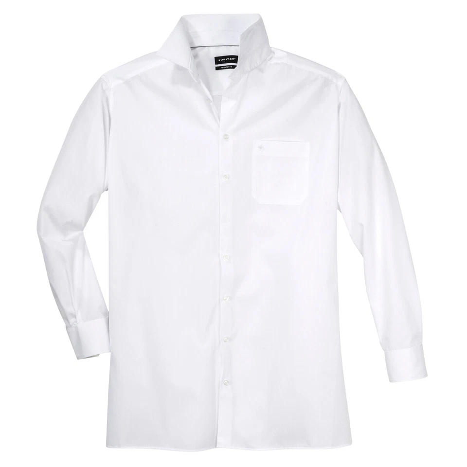 Jupiter XXL Langarmhemd weiß bügelleicht 2XL-7XL Kentkragen Regular Fit bequem - Bild 1 von 1