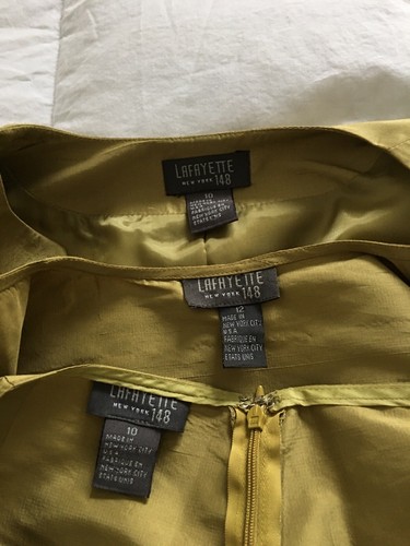 LAFAYETTE 148 NEW YORK RAW SILK 3 PIECE BLAZER TOP PANTS SET SUIT SIZE 10/12 - Picture 4 of 14