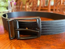 Nike Leather Men's Black Reversible Belt Black/Black Pattern Size 34-36
