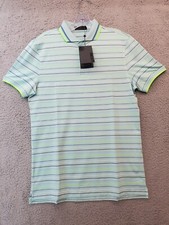 G/Fore Multi Stripe Tech Pique Golf Shirt Colorful Seaglass Size Small NWT