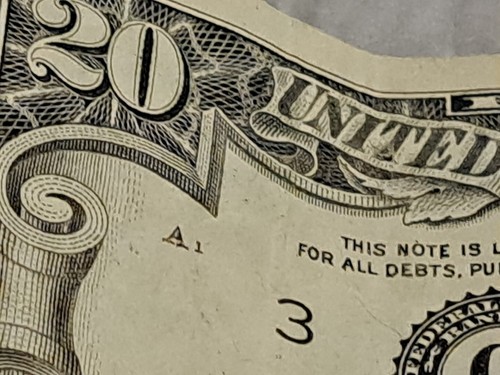Vintage 1990 US Twenty $20 Dollar Bill Errors (Federal Reserve Banknote) - Picture 5 of 19