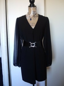 black chiffon tunic dress