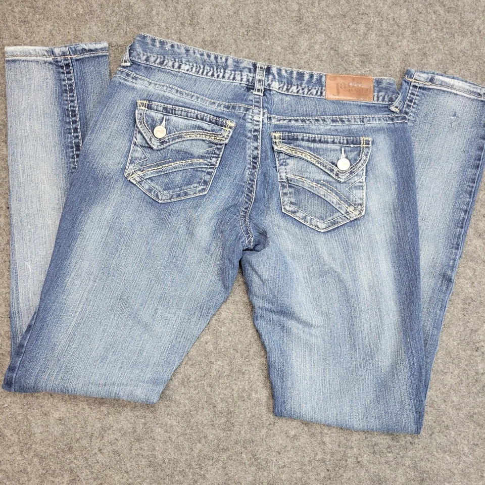 Jeans de jade para mujer 5/6 solapa bolsillo Western Bling bordado Y2K rodeo vaquera Foto 4 de 4