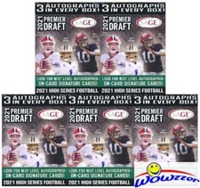 (5) 2021 Sage Football HIGH EXCLUSIVE Sealed Blaster Box-15 AUTOS+50 PARALLEL