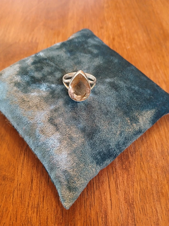 Anillo ametrino lágrima plata de ley - talla 9 Foto 2 de 3